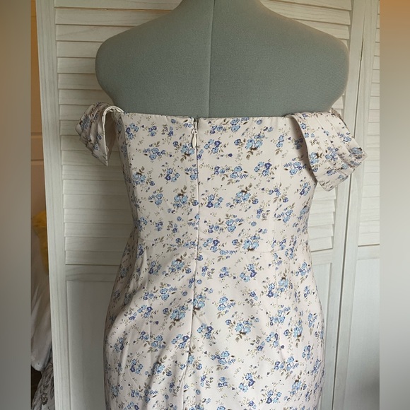 Lavish Alice Bardot Floral Cowl Neck Off Shoulder Cocktail Dress - Picture 8 of 15